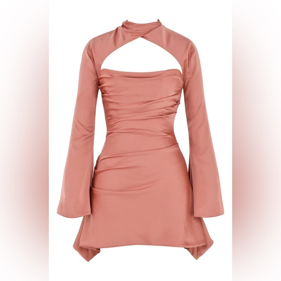 HOUSE OF CB Toira Satin Corset Minidress in Rose Size XS - Picture 15 of 15